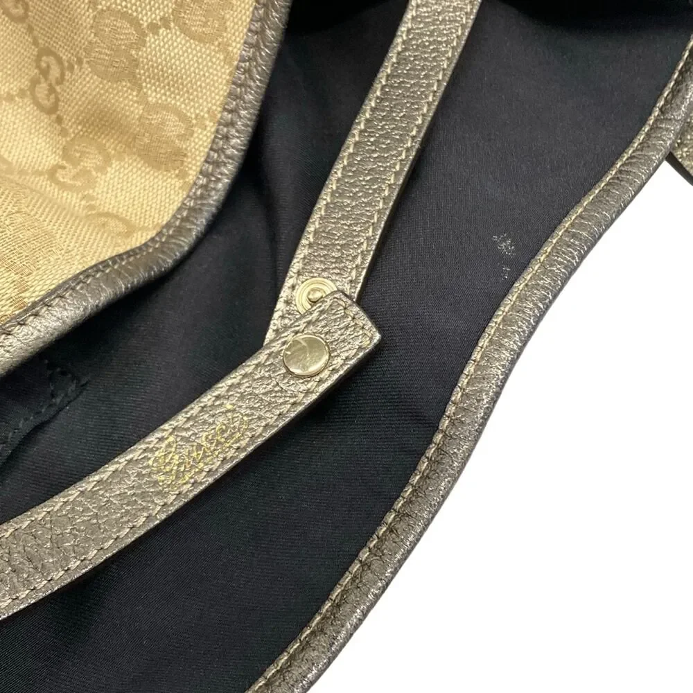 Gucci GG Pattern, Abbey Tote Bag 130736 Beige Gold Jacquard Leather